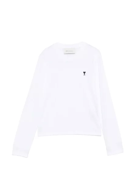 Lung tricou Ami Paris alb