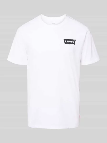 T-shirt z nadrukiem etykiety Levi's biała