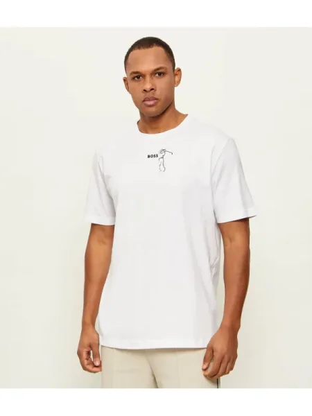 BOSS GREEN Tricou TS_GOC Birdie | Relaxed fit alb
