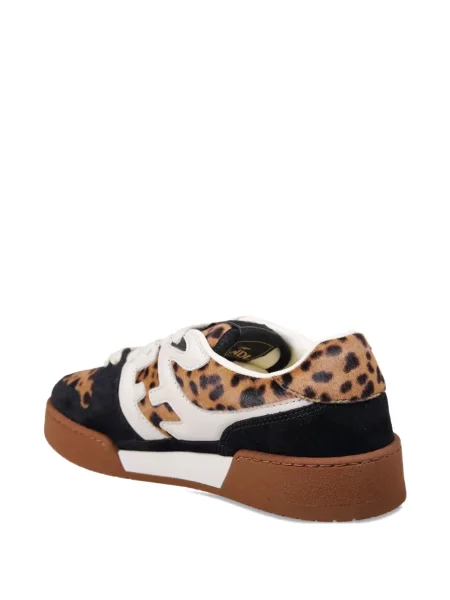 Sneakerși Fendi cu imagine cu model leopard maro