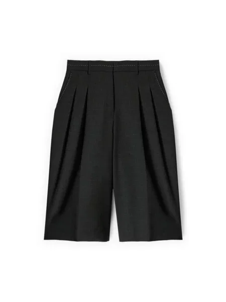 Bermudy Motivi z wysoką talią wełniane szare