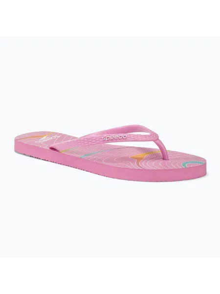 Speedo Flip Flop с принт дамски джапанки розово
