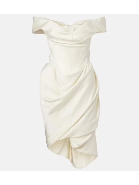 Rochie Vivienne Westwood din satin drapată alb