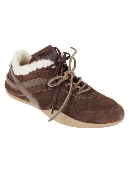 Sneakersy Miu Miu brązowe
