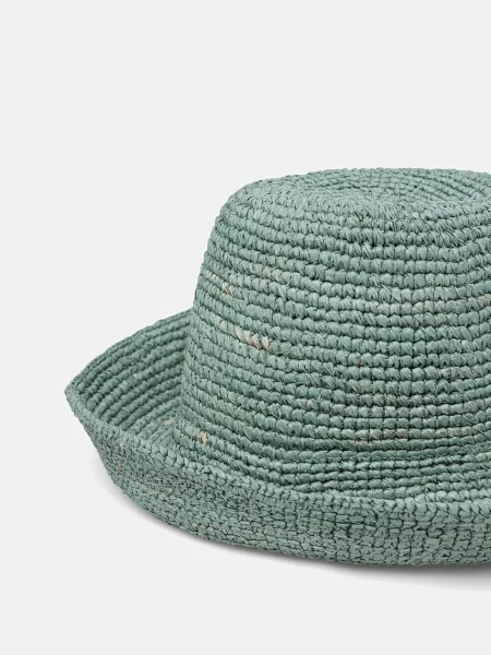 LE SH KA капелюх плетений Blue Bucket Hat синій