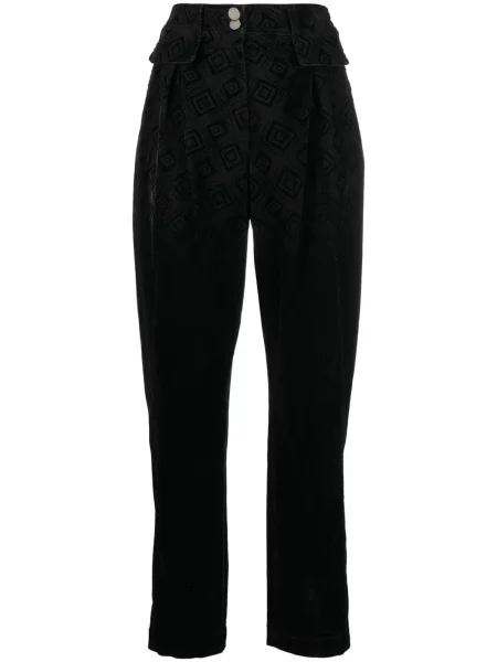 Pantaloni Alberta Ferretti cu imagine cu imprimeu geometric negru