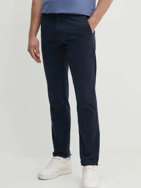 BOSS pantaloni barbati albastru marin drept negru