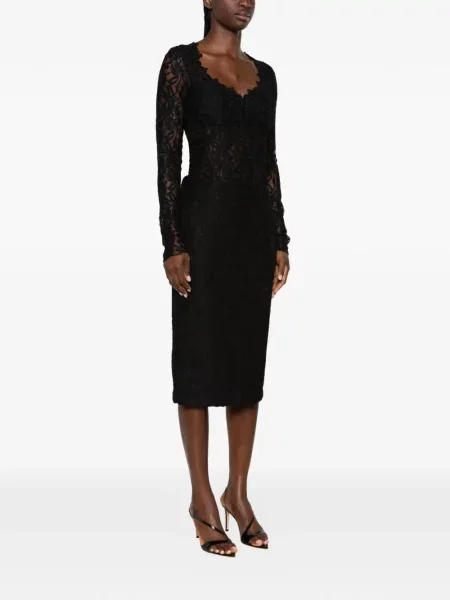 Rochie midi Alessandro Legora din dantelă negru