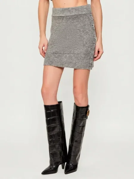 Pinko Fustă BELIEVE cu adaos de lână gri