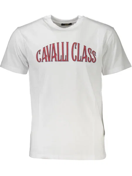 Tricou Cavalli Class scurt alb