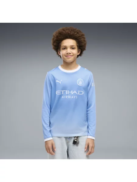 PUMA Młodzieżowa koszulka domowa z długim rękawem Manchester City Odzież niebieski