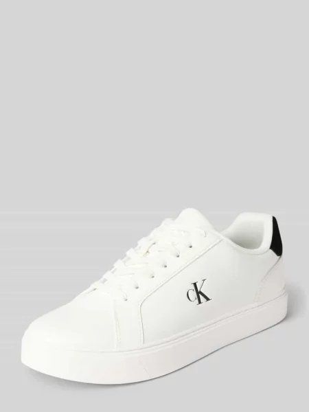 Calvin Klein sneakersy skórzane CLASSIC CUPSOLE LACEUP LTH biały