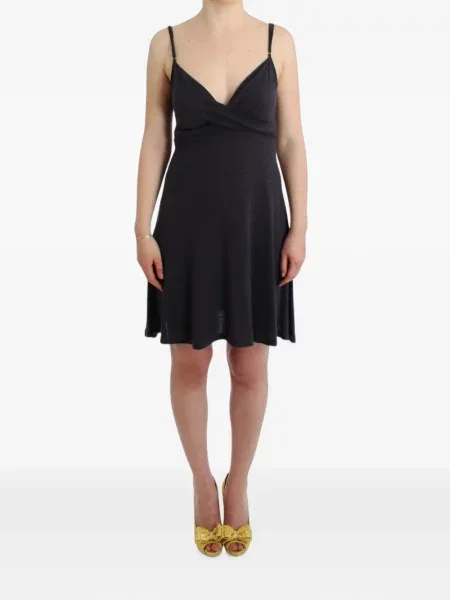 Rochie midi Costume National tricotate în linie A gri