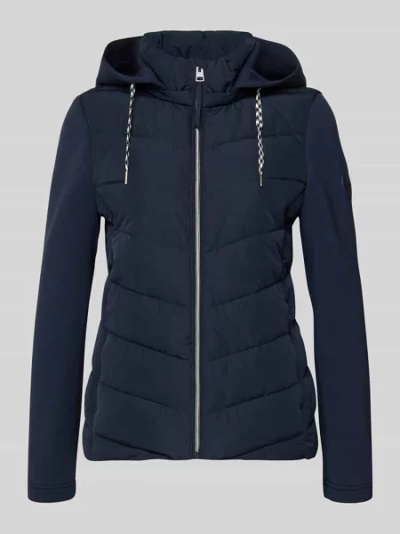 Kurtka pikowana o kroju slim fit ze stójką z podszewką Christian Berg Woman Selection granatowa