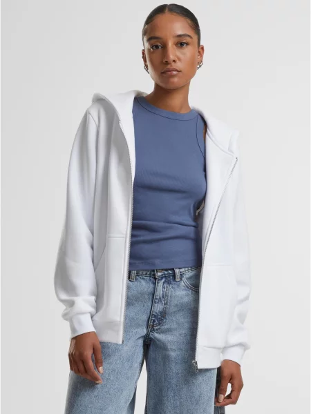 Hanorac cu glugă Urban Classics alb