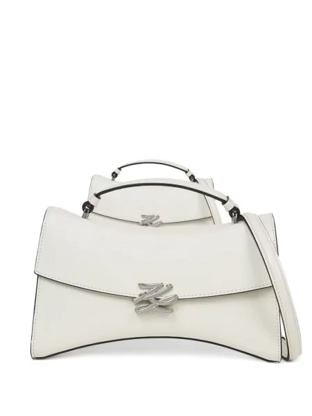 Geanta crossbody Karl Lagerfeld cu autograf alb