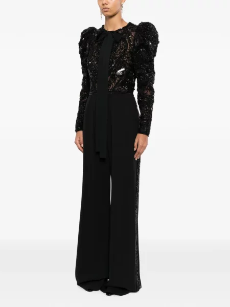 Ολόσωμη φόρμα Elie Saab περιδέραιο μαύρο