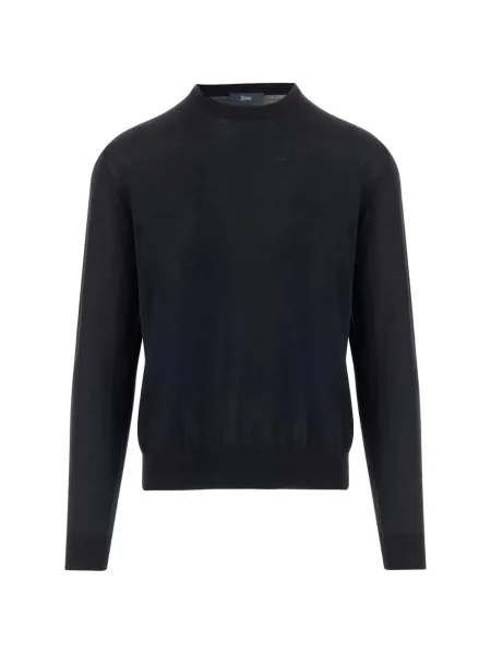 Pulover Herno cu decolteu rotund albastru