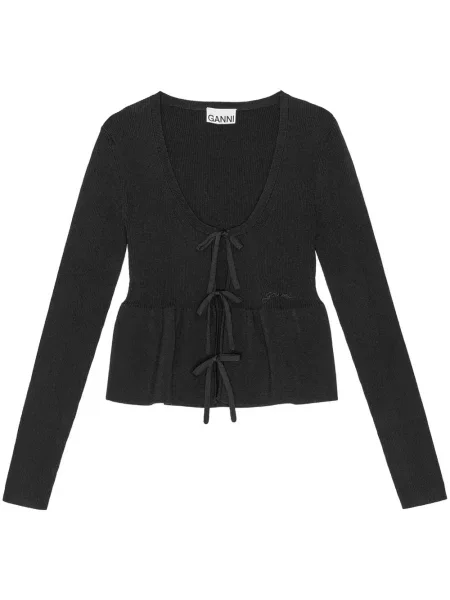 Cardigan Ganni lung negru