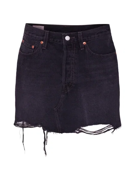 LEVI'S Krilo DECONSTRUCTED SKIRT BLACKS denim črn