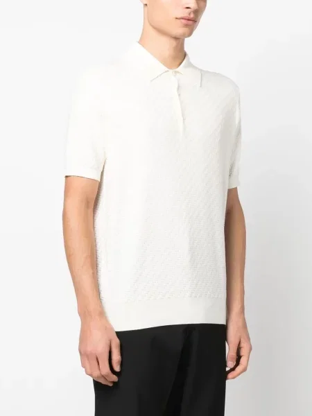 Tricou polo Brioni alb