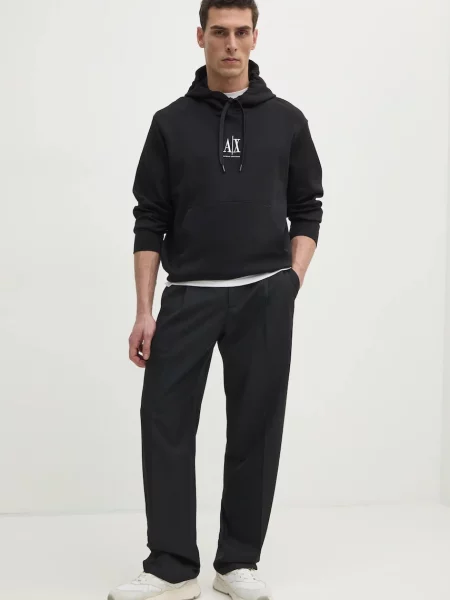 Bluza z kapturem Armani Exchange z kapturem czarna
