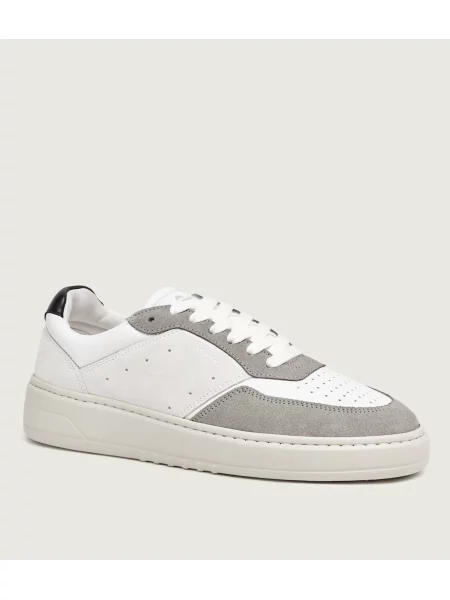 COPENHAGEN STUDIOS Sneakers | piele întoarsă cu adaos de piele alb