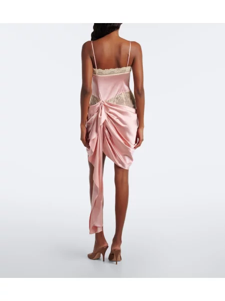 Rochie Xu Zhi din satin drapată roz