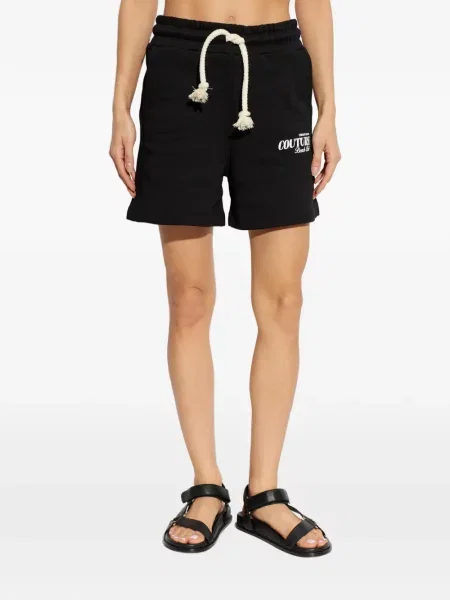 Дънкови шорти Versace Jeans Couture с връзки черно