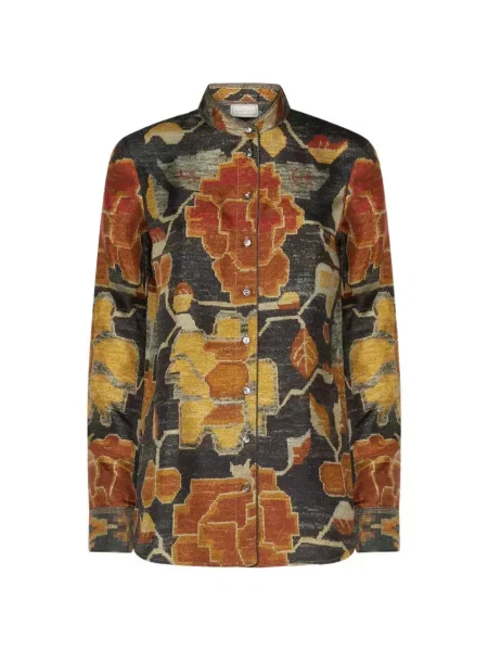 Cămașă Pierre-louis Mascia de mătase cu model floral cu imagine negru
