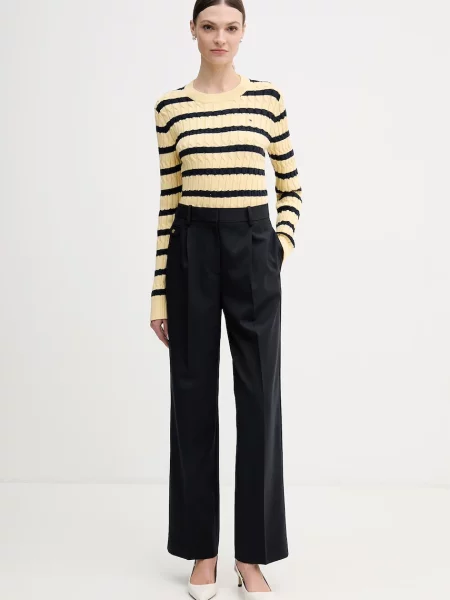 Hlače z dodatkom volne Tommy Hilfiger modra