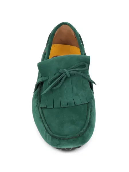 Pantofi loafer Doucal's din piele de căprioară verde