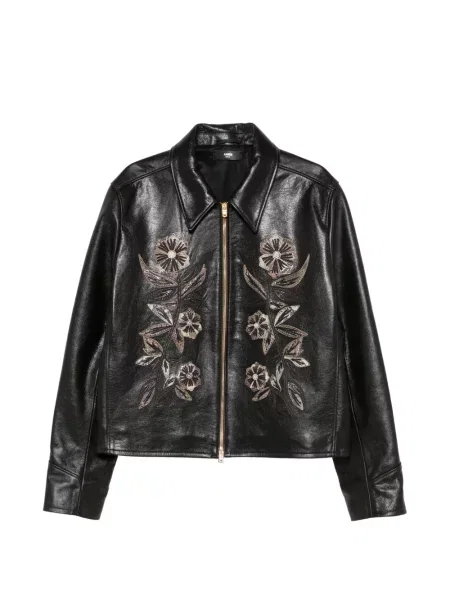 Geanta de piele Amiri cu model floral maro