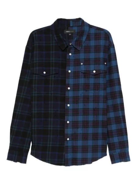 Kostkovaná košile Purple Brand modrá