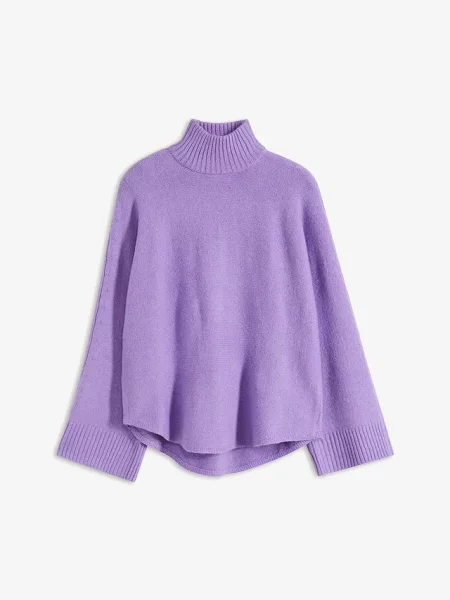 Sweter ze stójką fioletowy