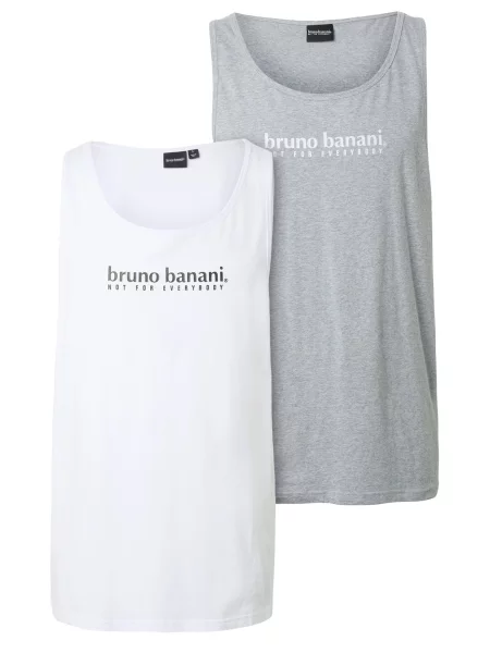Bruno Banani Tricou gri amestecat / negru alb