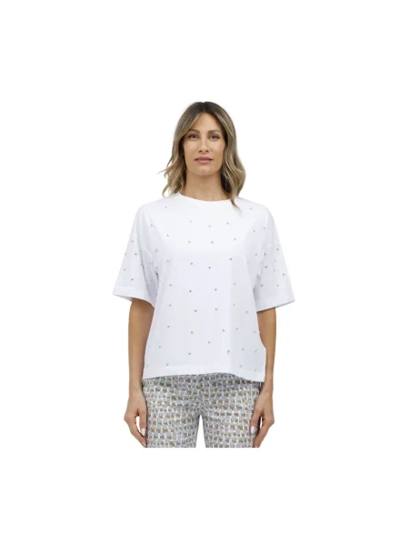 Krótka koszulka Alpha Studio biała