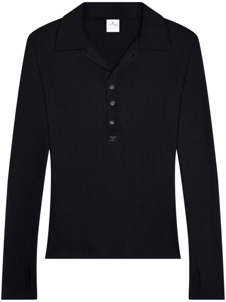 Polo Courreges de lână negru