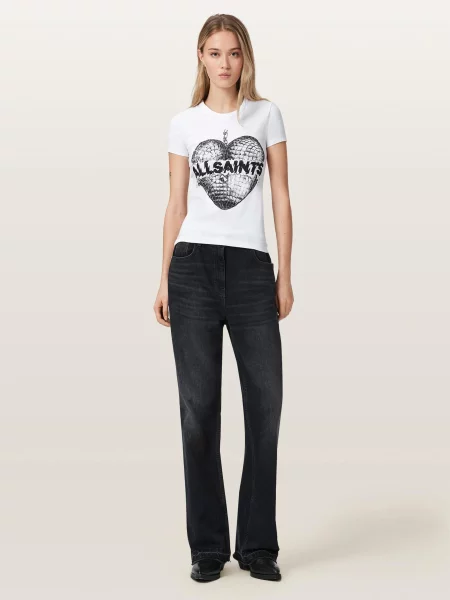 Футболка All Saints из модала белая