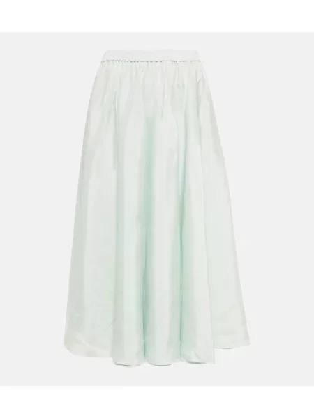 Fustă midi Joseph de mătase până la genunchi verde