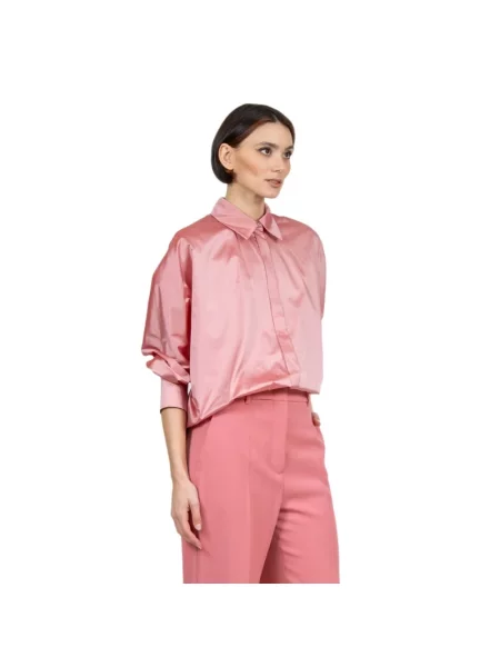 Jedwabna koszula Max Mara Studio różowa