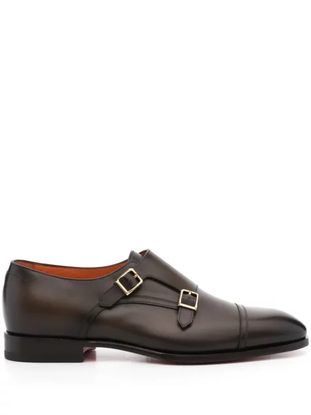 Pantofi monk Santoni din piele maro