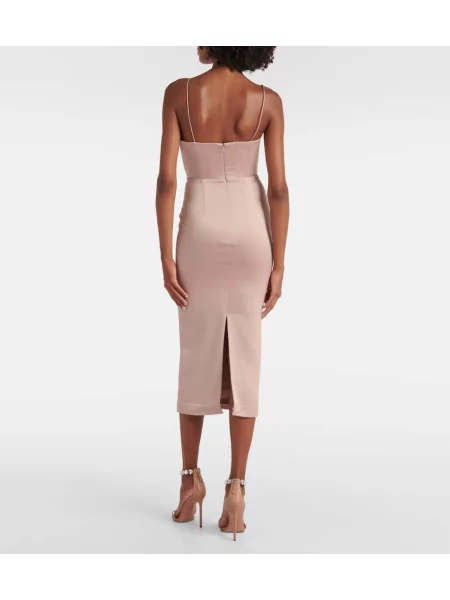 Rochie midi Alex Perry din satin până la genunchi de costum roz
