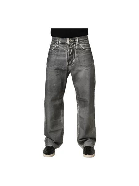 Jeansy straight leg Dolce And Gabbana szare