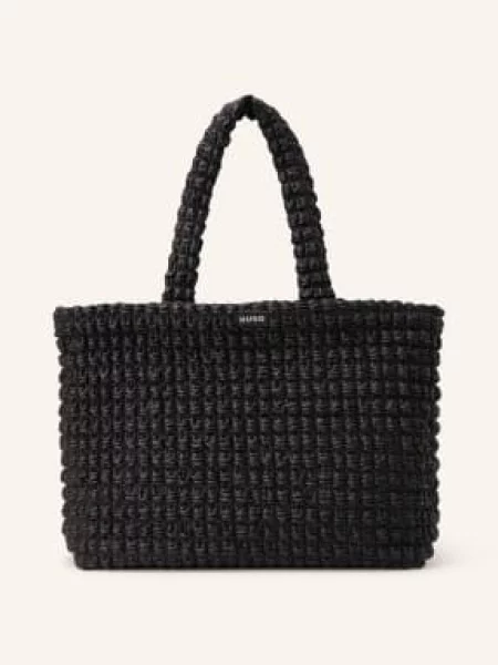 Torba shopper z imitacji skóry model ‘MHATI’ Hugo czarna