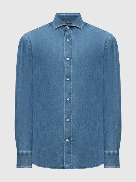 Джинсова сорочка Brunello Cucinelli синя