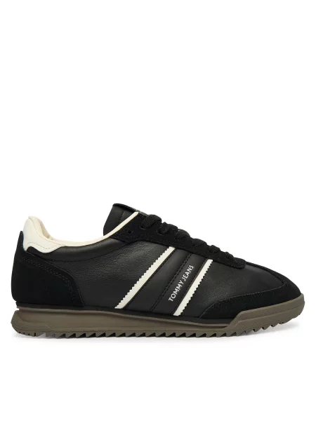 Sneakersy Tommy Jeans Tjw Low Profile Runner Lthr Mix černá