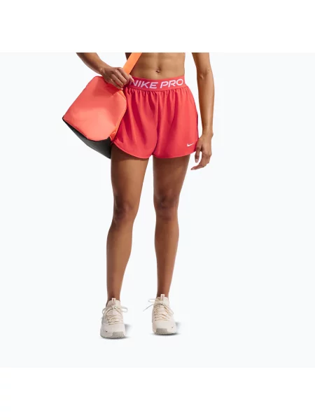 Pantaloni scurți de antrenament pentru femei Nike Pro light crimson/white alb