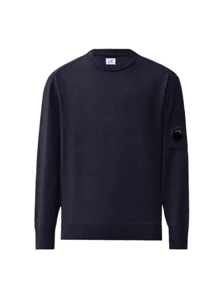 Lniany sweter C.p. Company niebieski