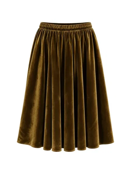 Fustă midi Alberta Ferretti de catifea verde